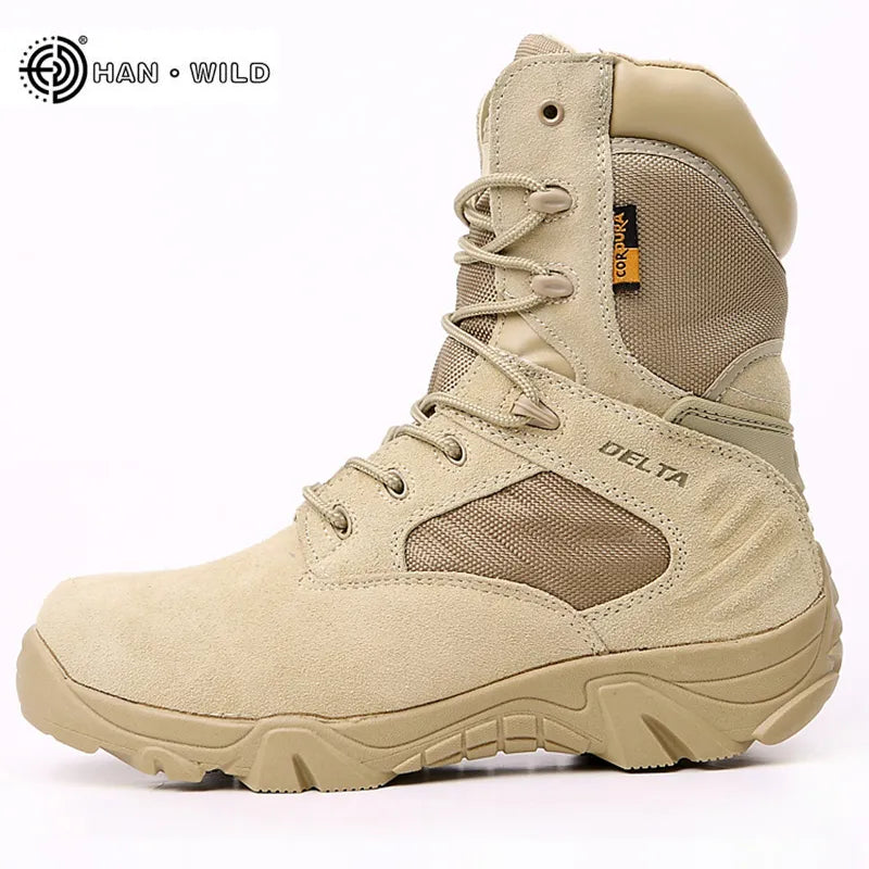 2019 Winter Men Boots Tactical Military Special Force Waterproof Leather Desert Work Shoes Men's Combat Army Ankle Boot