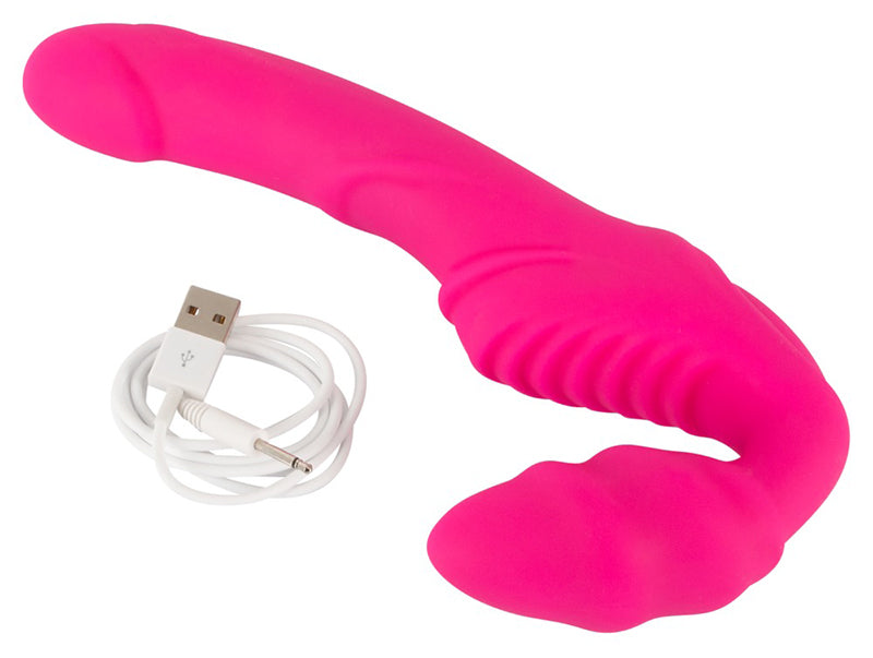 Vibrating strap-on without straps