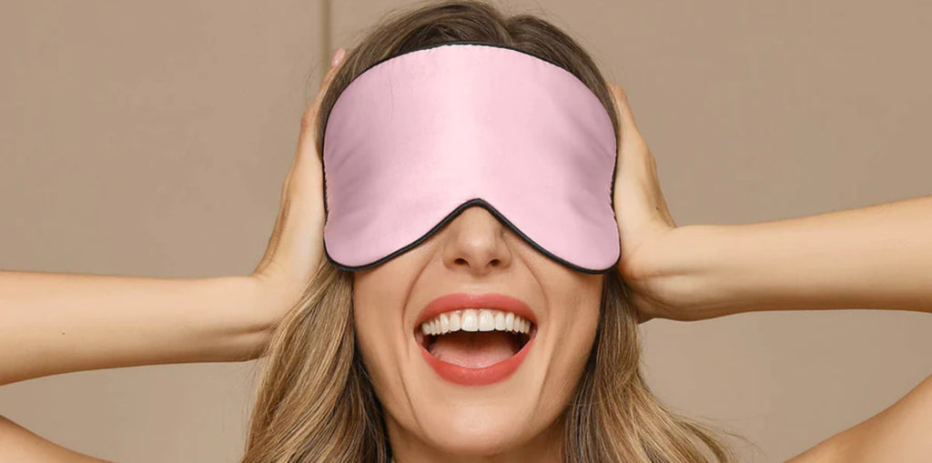 Pure Silk Solid Color Elastic Band Sleep Eye Mask