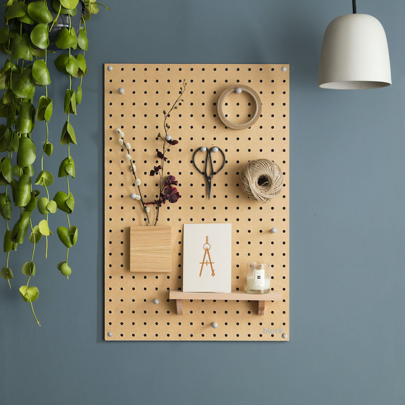 Large Wooden Pegboard, 813x610 mm, 9 Colours