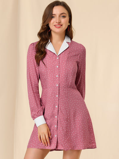 Unique Bargains Allegra K Women's Vintage Button Down Dress