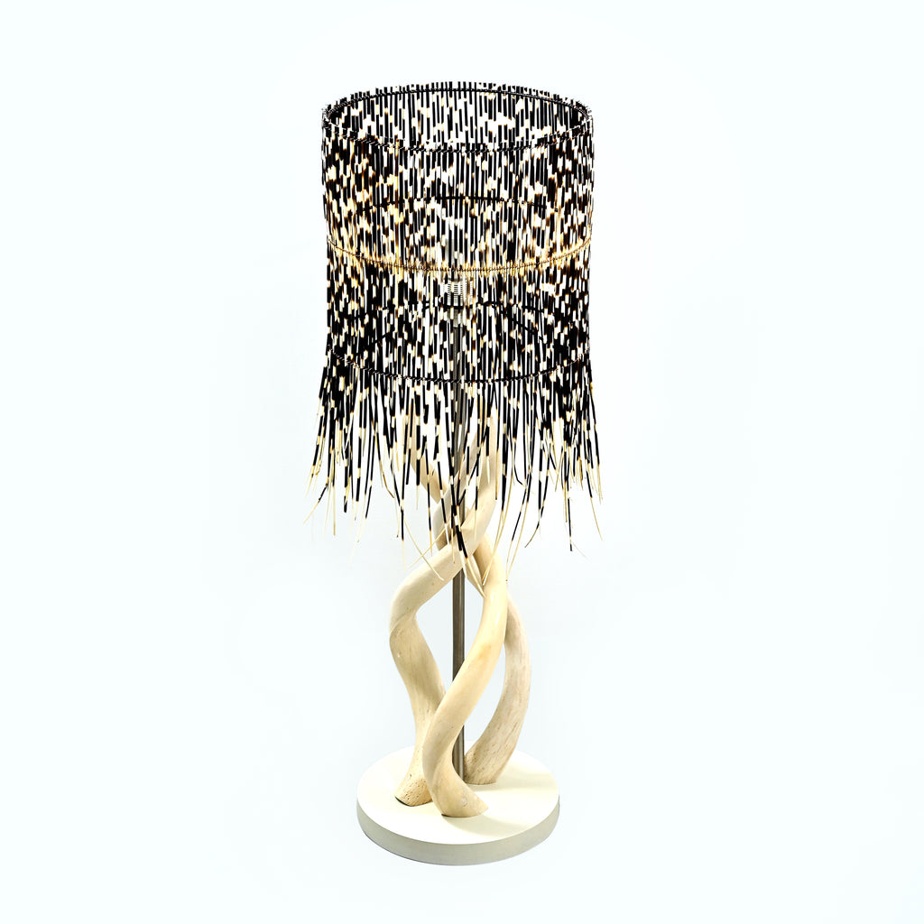 Porcupine quill and kudu horn lamp – Interior of Africa
