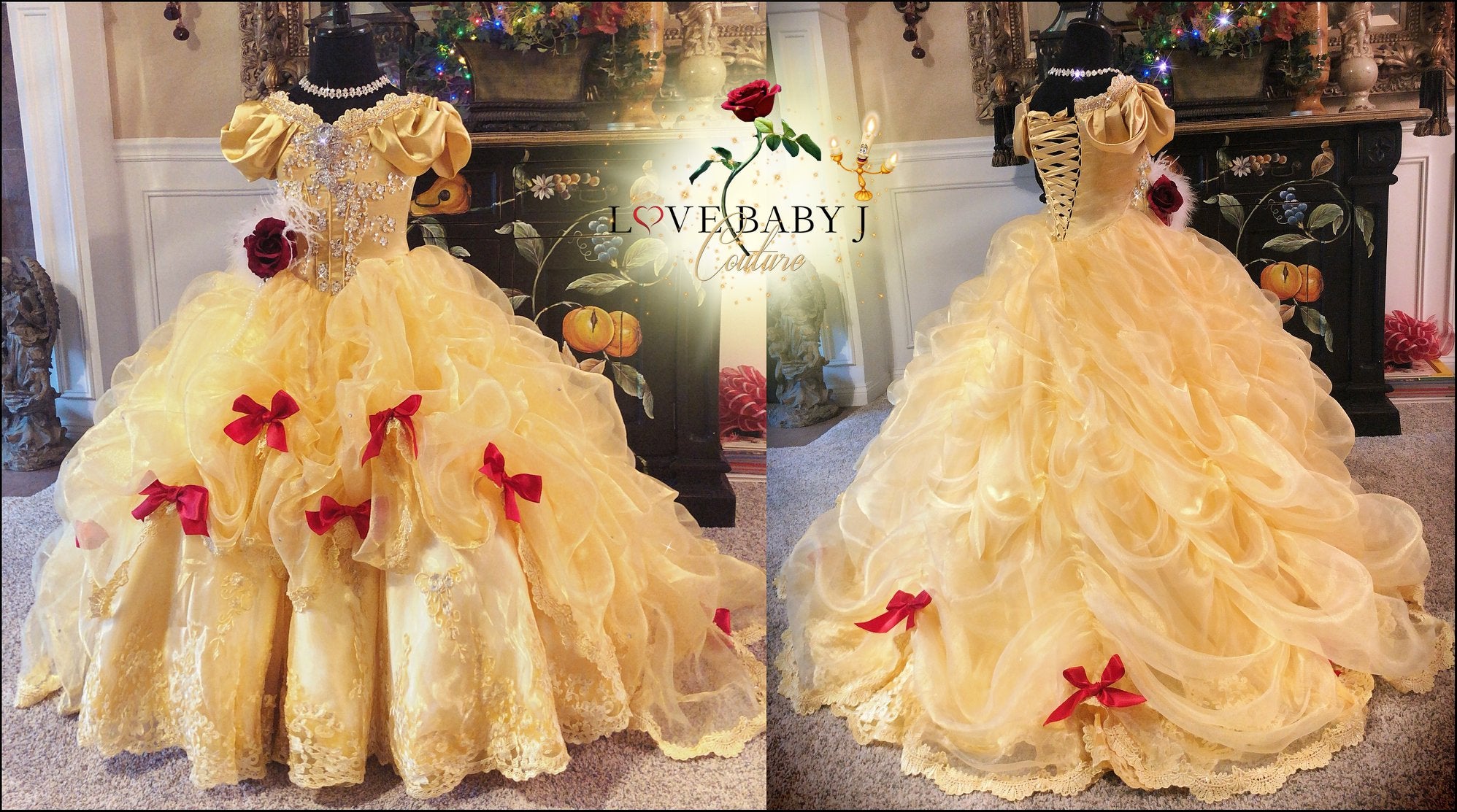 belle inspired quinceanera dress