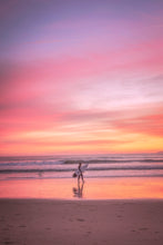 Load image into Gallery viewer, Lone Surfer at Sunset, Huntington Beach, California
