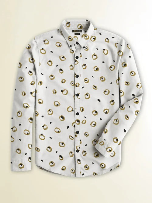 Nexoluce Men's Printed Casual Shirt Trey SCY#00189