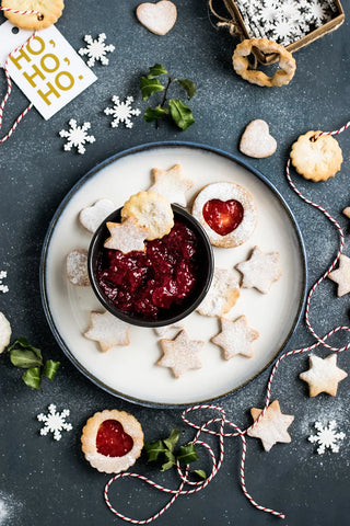 A plate with Christmas Cookies 