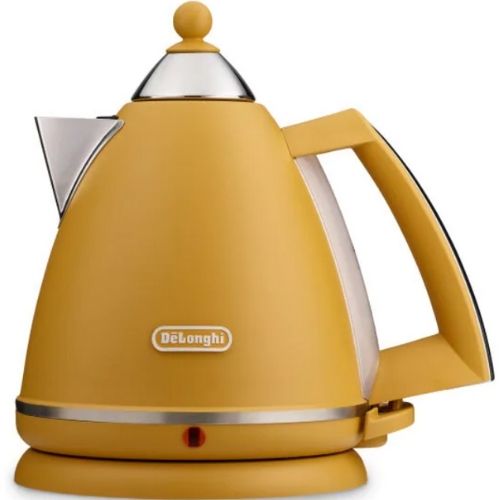 De'Longhi 1.7L Electric Kettle Cordless Swivel Base Water Pot Boiler Jug,  Yellow, Webky