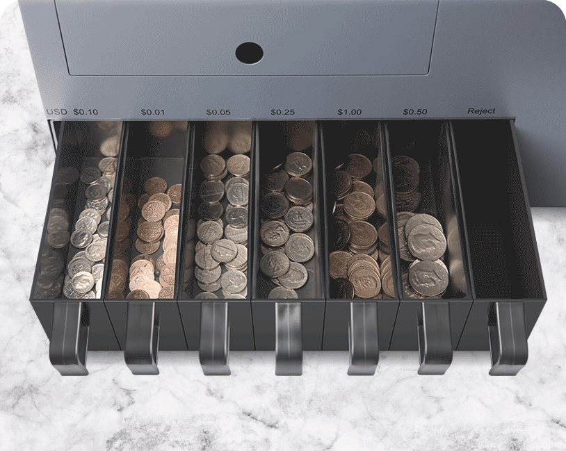 coin sorter machine can sort tons of coins of different denominations for business