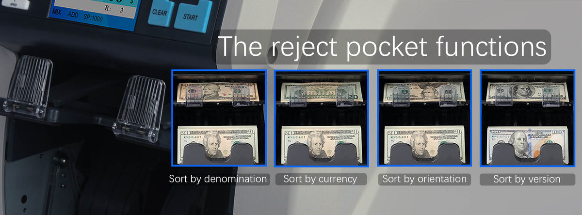 mixed denomination value counter with counterfeit detection