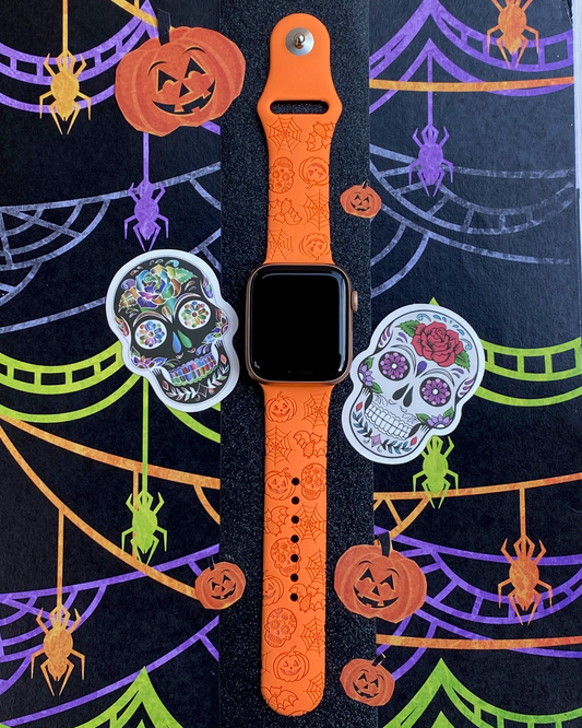 Wearlizer Halloween Skull Engraved Silicone Band Compatible with