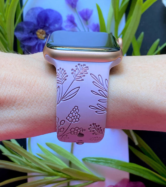 Wildflowers and Butterflies Apple Watch Silicone Engraved Band – Lux Bands  Shop