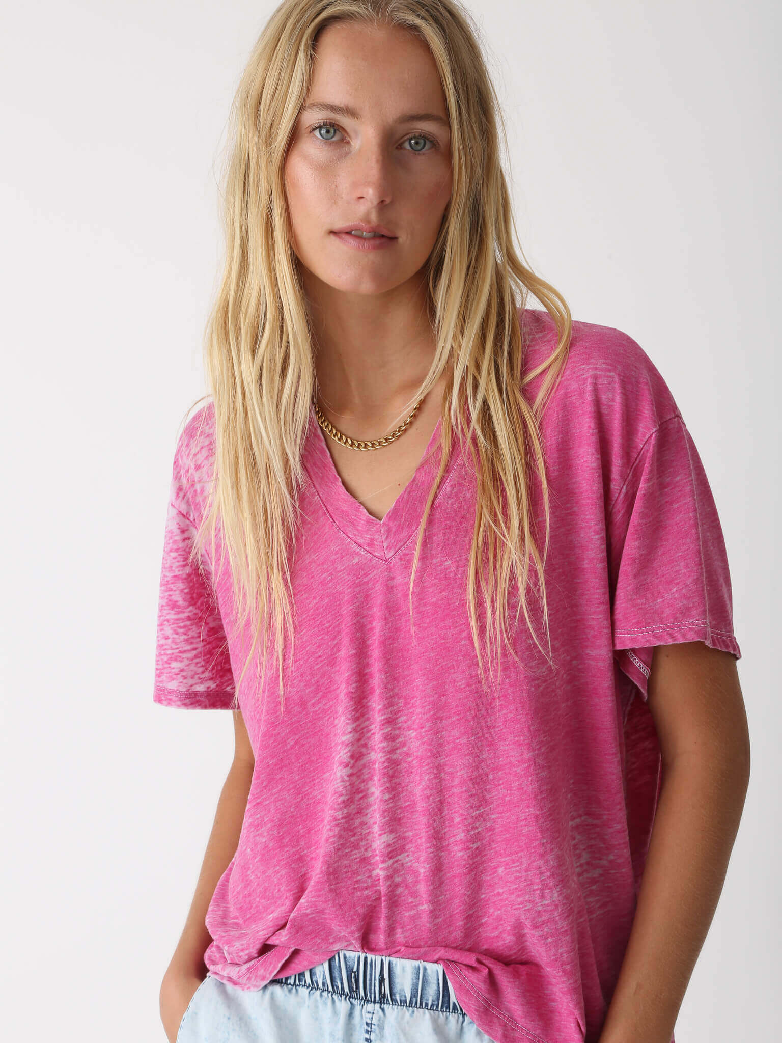 Image of Paige Burnout Tee - Paradise Pink