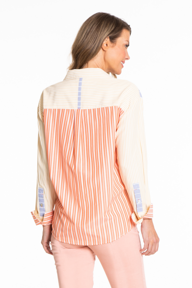 Mixed Stripe Popover Shirt - Multi