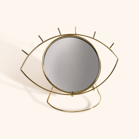 eye shaped lash mirror for lash studio decor