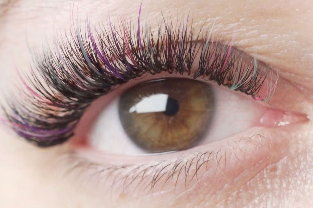 spiky colored lash extensions