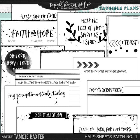 Tangible Plans™ Half Sheets Faith & Scripture Study No. 1