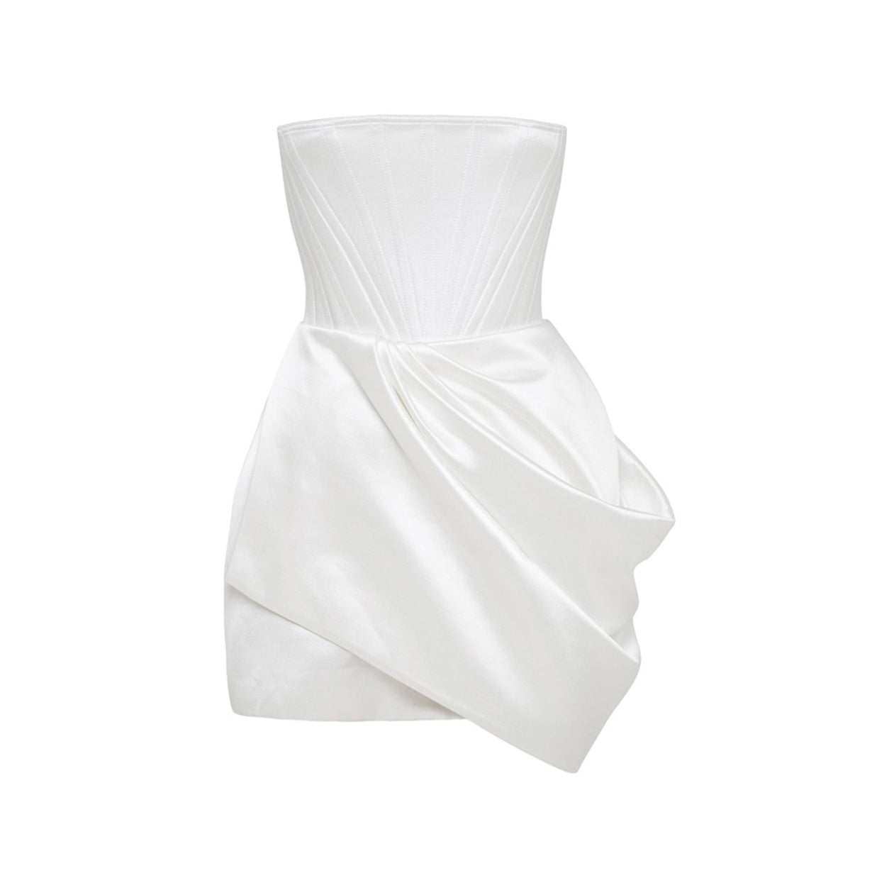 White HEJUA Tube Mini Evening Dress Gown | i The Label – ithelabel.com