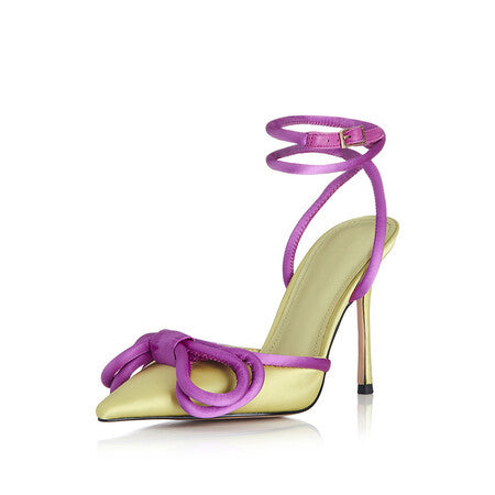 Yellow SAMTO Bow High Heel Sandals | i The Label – I The Label