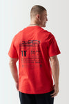 Future Tech Back Graphic T-Shirt - Fiery Red