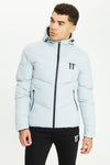 Large Panel Puffer Jacket - Silver