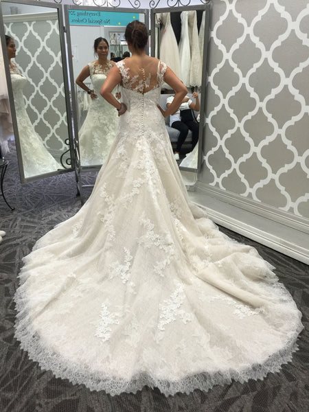 魅力の Pronovias Tamia Aライン 2WAY US2 ウェディングドレス