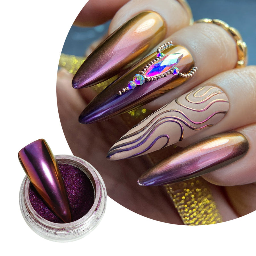 Golden Laser Holographic Chrome Powder - BJ165