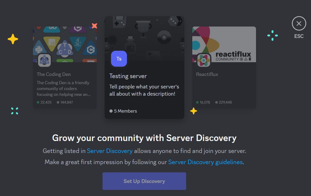 Discord server discovery