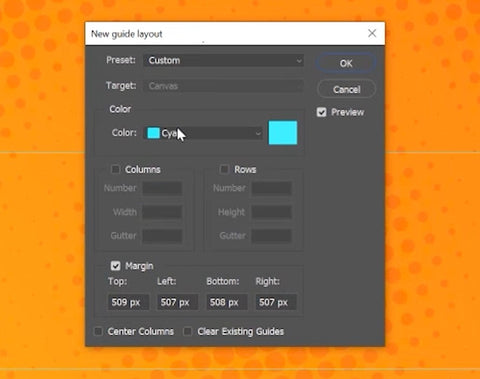 Guide layout settings