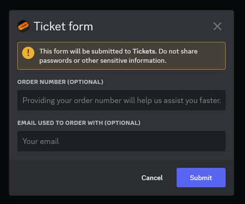 Tickets form example