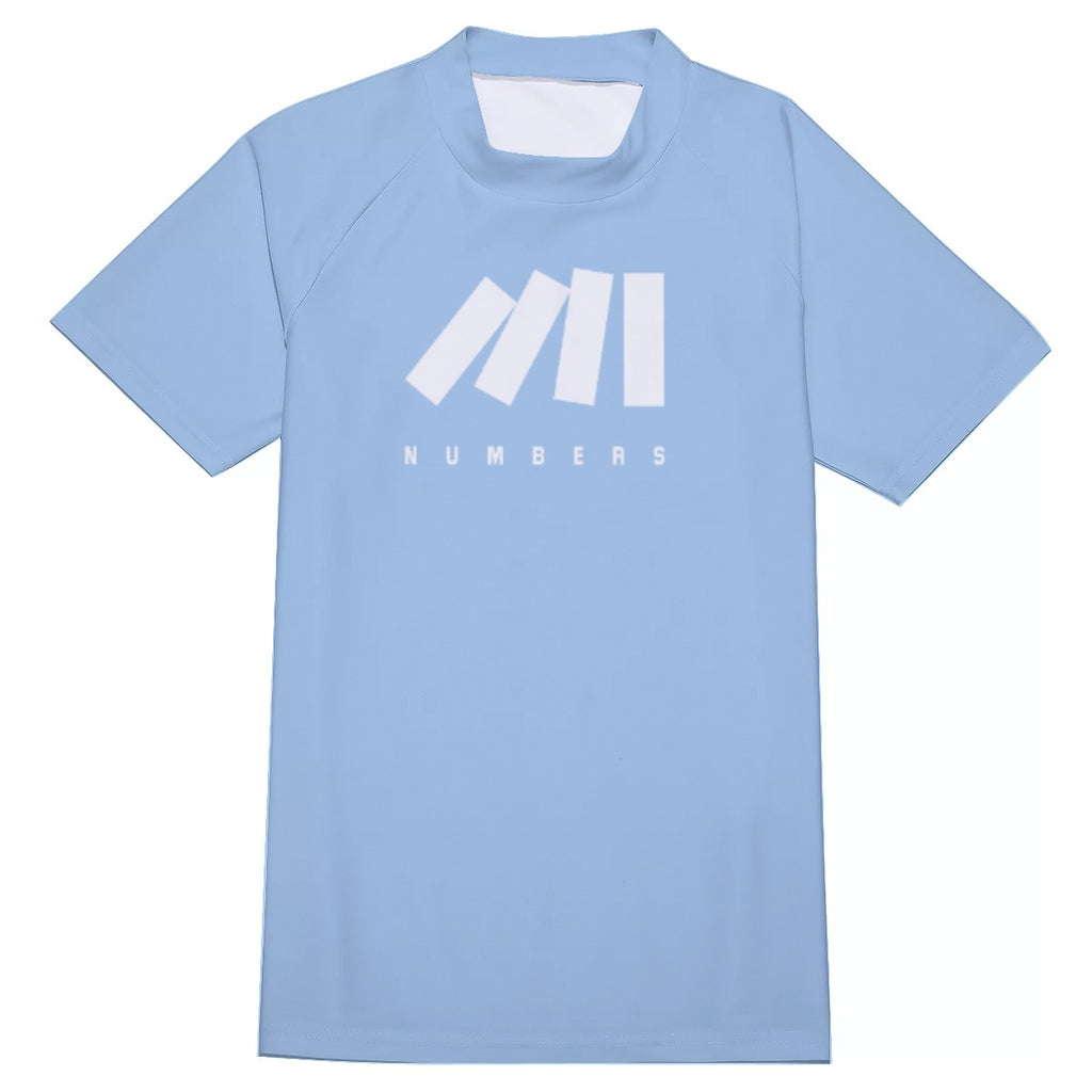 COMPRESSION SHIRT SHORT SLEEVE | PLAIN COLORS BABY BLUE NUMBERS ATHLETICS