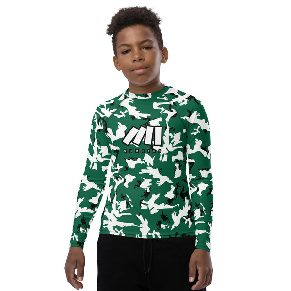 YOUTH COMPRESSION SHIRT LONG SLEEVE, CAMO NIGHT MAX