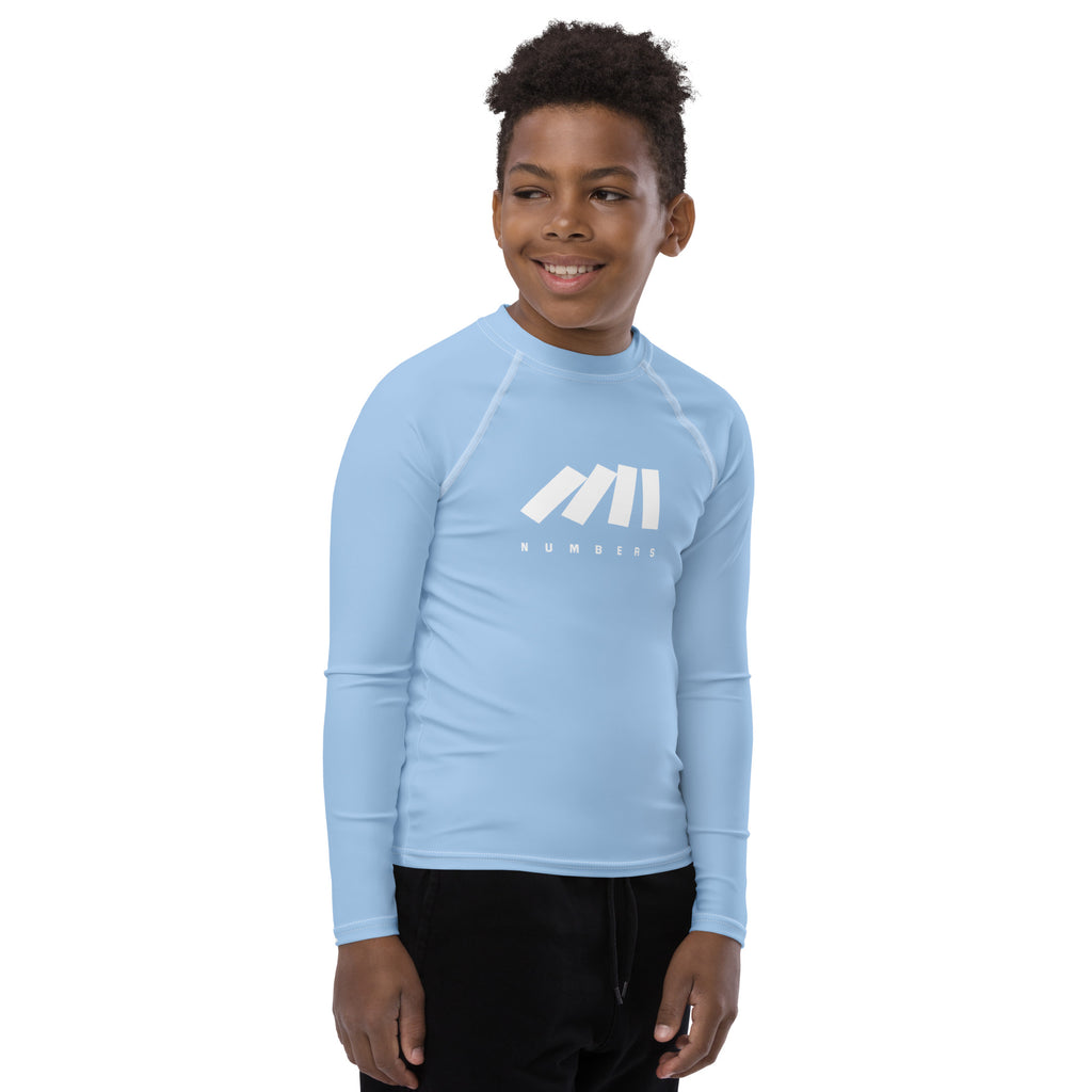 YOUTH COMPRESSION SHIRT | PLAIN COLORS BABY BLUE | NUMBERS