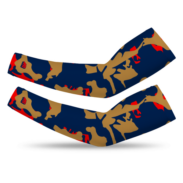 Orange Navy Blue Camo Compression Arm Sleeve for Baseball