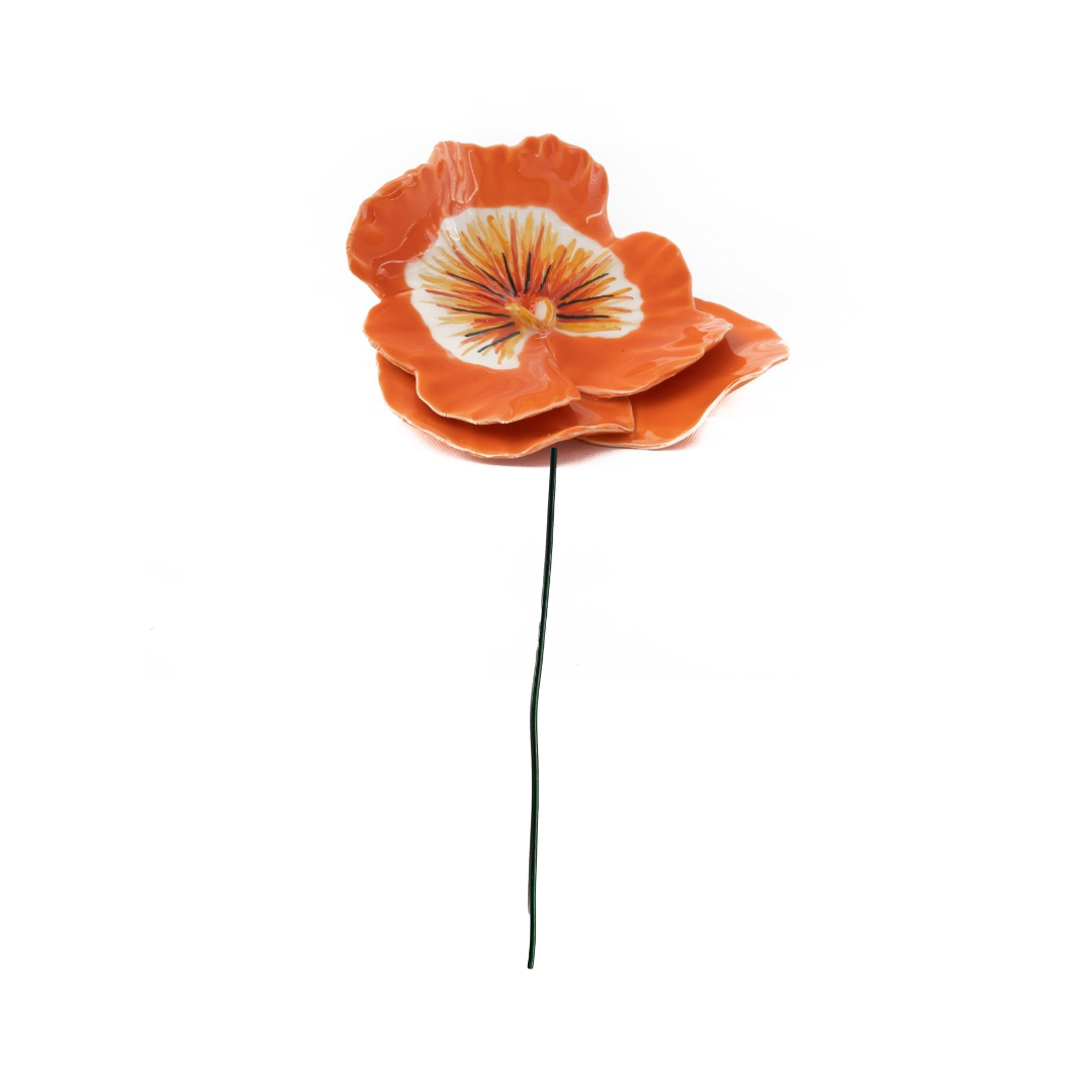 Fleur en Céramique Pensée orange 7cm (2.8in) – LoveitPortugal