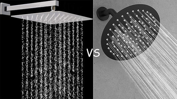 round vs square rain shower head