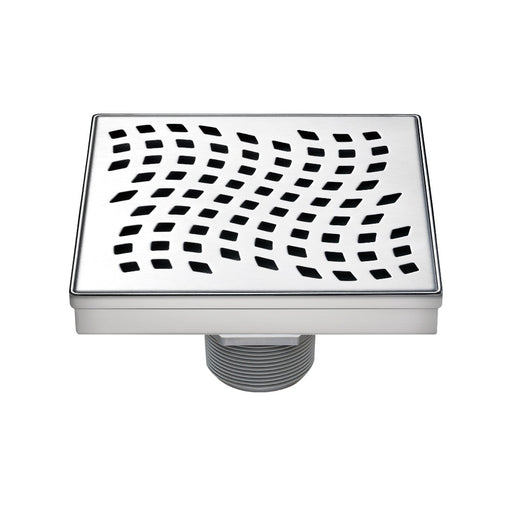 Bostingner Square Shower Drain with Flange,Quadrato Pattern Grate Remo