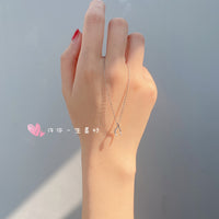 Wishing Bone Sterling Silver Necklace for Women Summer Clavicle Chain Light Luxury Minority Design Simple Ins Cold Style 2021 New