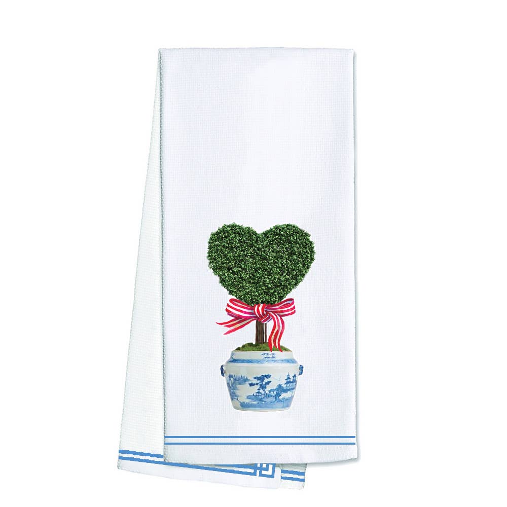 Cotton Tea Towels with Hearts – Bird and Pear