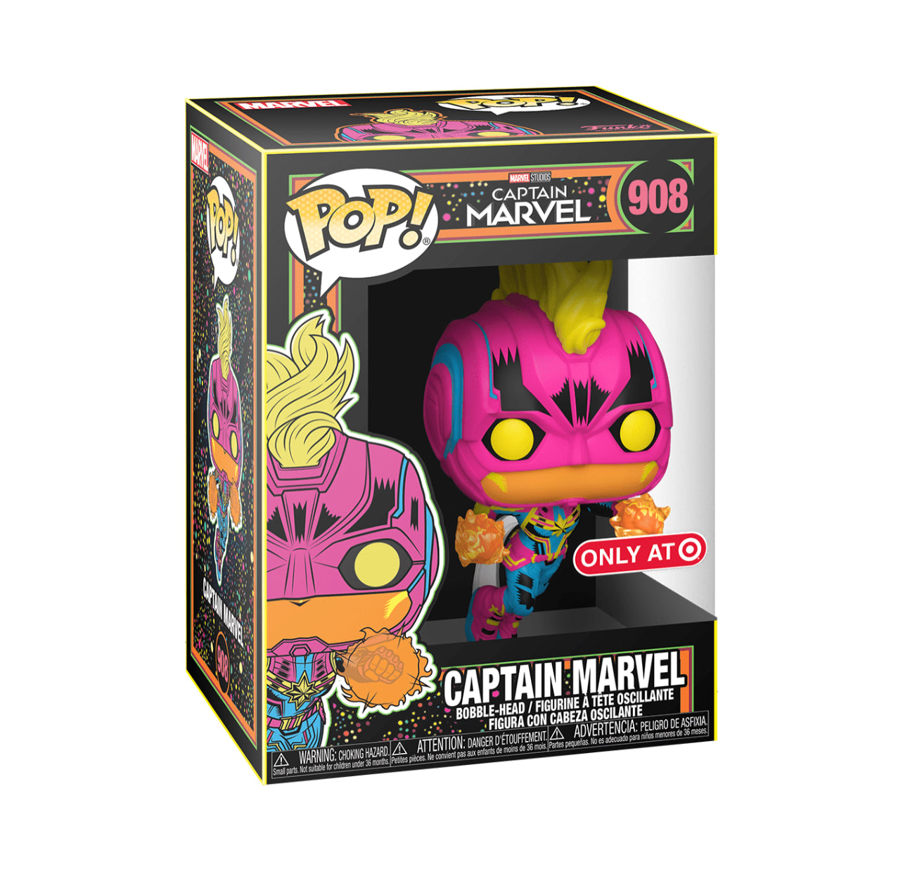 captain marvel blacklight funko pop