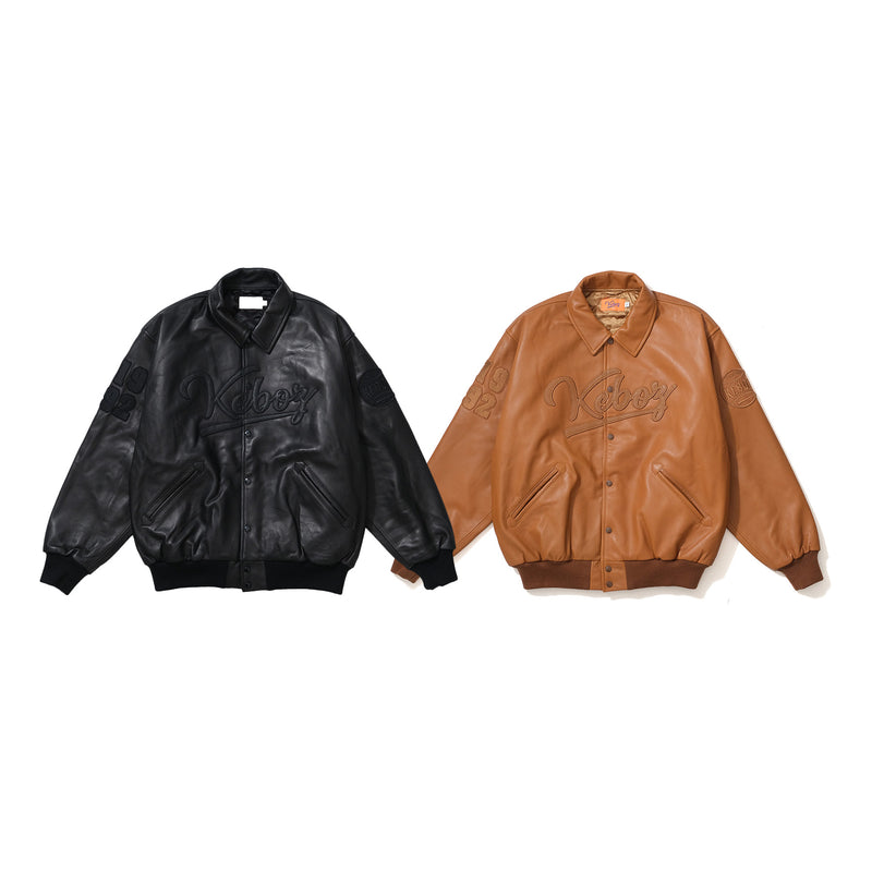 シャイニングゴールデン KEBOZ MELTON \u0026LEATHERVARSITYJACKET