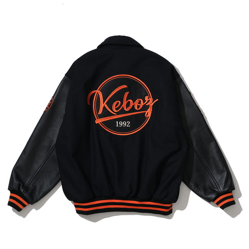 KEBOZ MELTON & LEATHER VARSITY JACKET | www.jarussi.com.br