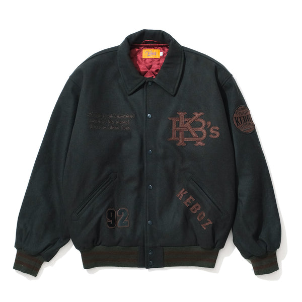 KEBOZ MELTON STADIUM JACKET グリーン smcint.com