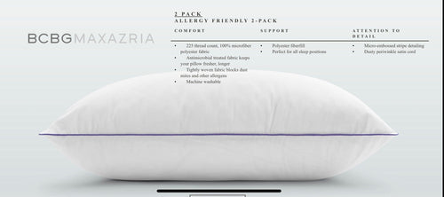 BCBG MAX 2 PACK JUMBO FIRM PILLOWS