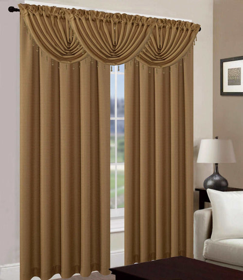 “Leah” Rod Pocket Jacquard Window Curtain Panel