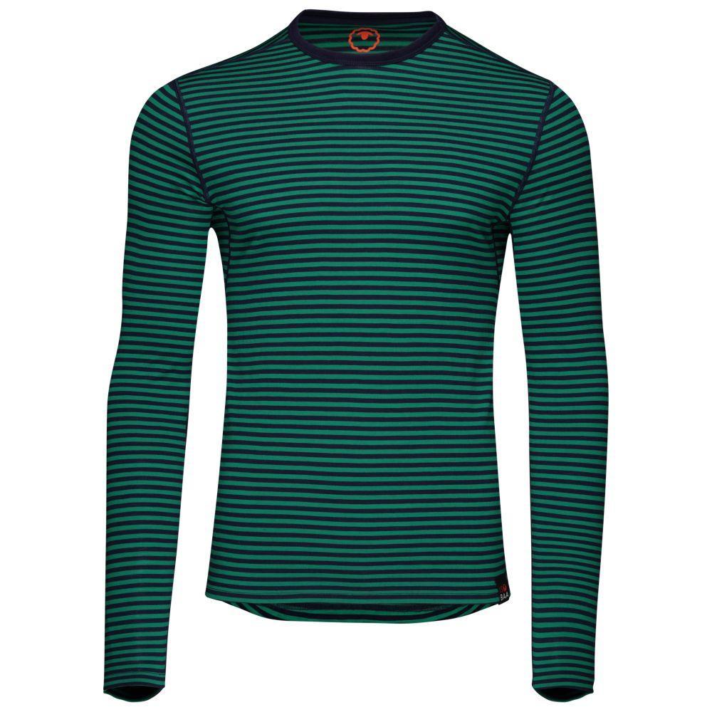 Isobaa Mens Merino 180 Long Sleeve Crew (Mini Stripe Smoke