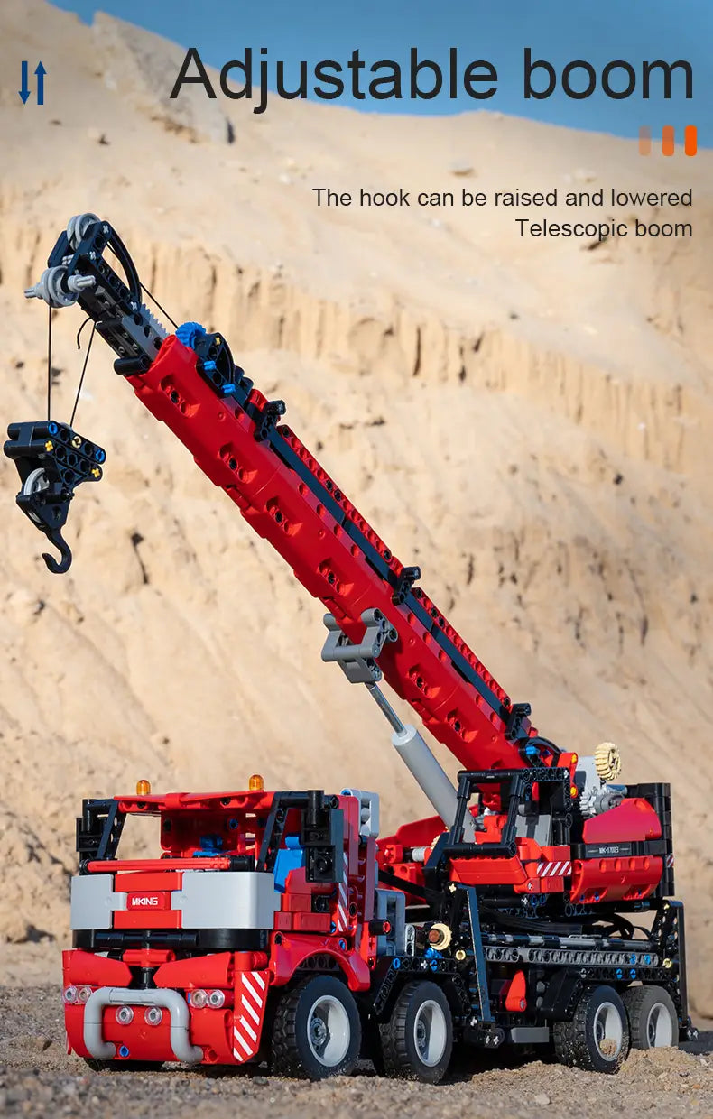 Radio-controlled wheeled crane