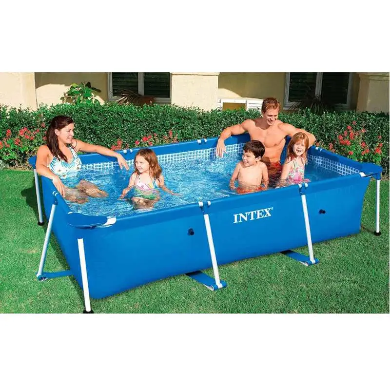 Rectangular metal frame pool for all family