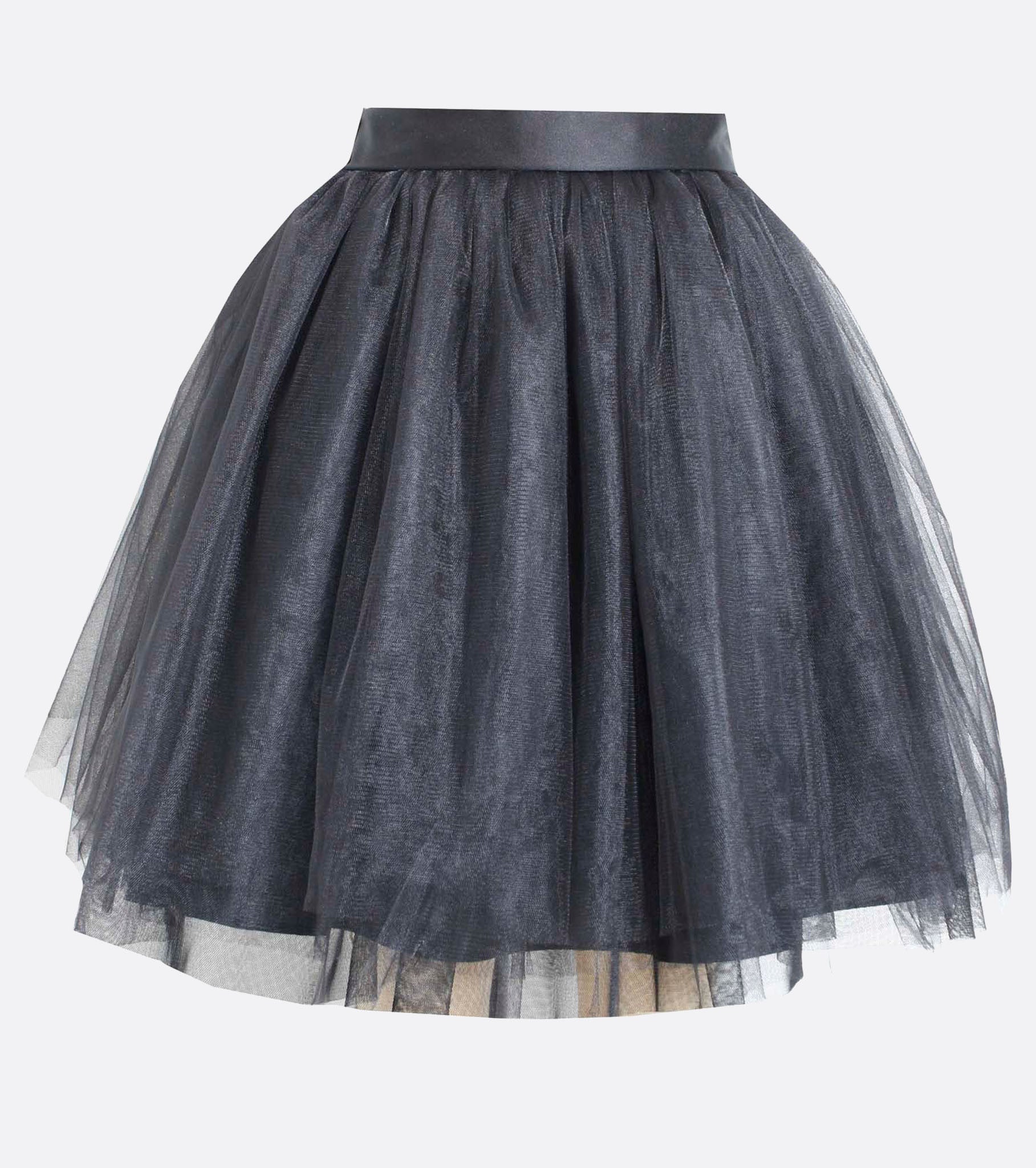 black short tulle skirt