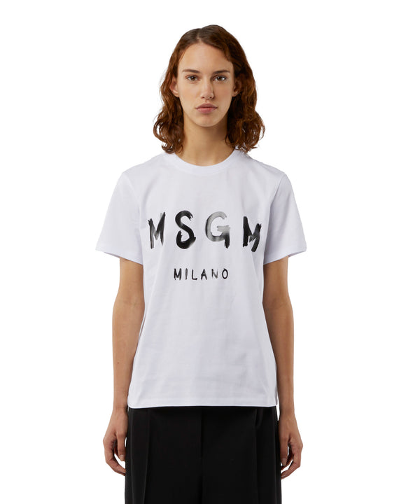 MSGM 티셔츠 Cotton T-shirt in solid colour with logo
