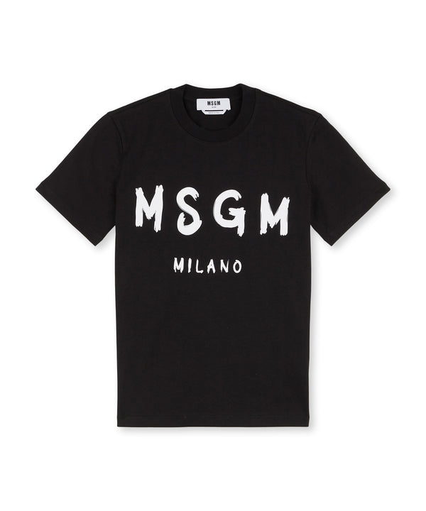 MSGM 티셔츠 Cotton T-shirt in solid colour with logo
